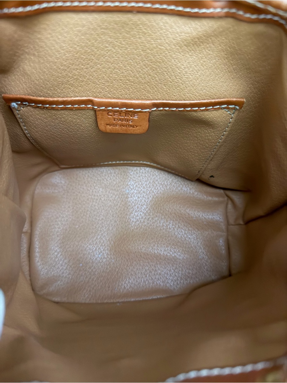 Celine Brown & Tan Striped Mini Backpack - Picture 6 of 10